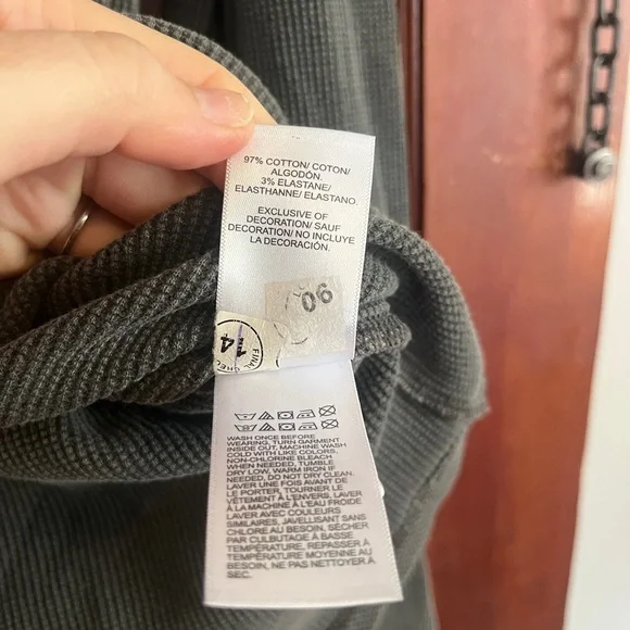 Lucky Brand Charcoal Lace-Accent Long Sleeve Top - Picture 5 of 10